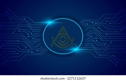 Aluna.social ALN token  logo with crypto currency themed circle background design.Aluna.social ALN currency vector illustration blockchain technology concept  svg