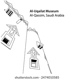 Al-Uqailat Museum, Buraidah, Al-Qassim, Saudi Arabia. Traditional Saudi folk museums to attract tourists to the Kingdom, architectural engineering art in the old historical folk style.