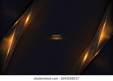 ALuxury Gold Abstract Background With Light Line and Sparkle. Elegant Gold Abstract Background Vector Illustration.