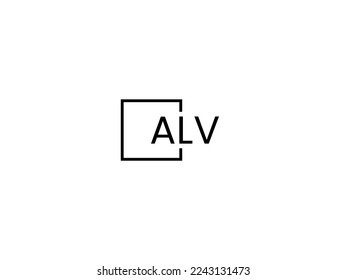 ALV letter creative modern elegant swoosh logo design