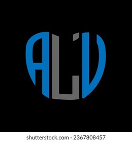 Diseño creativo del logo de la carta ALV. Diseño único ALV.
