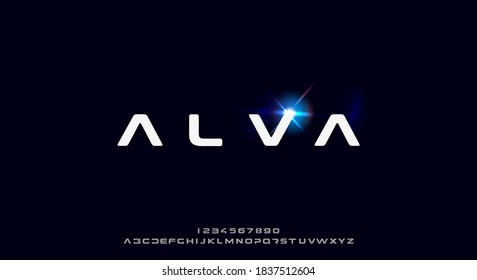 Alva, A Bold And Futuristic Font, Modern Scifi Typeface Design. Alphabet Vector Illustration