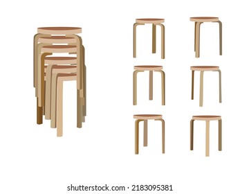 Alvar Aalto stackable stools; scandinavian furniture