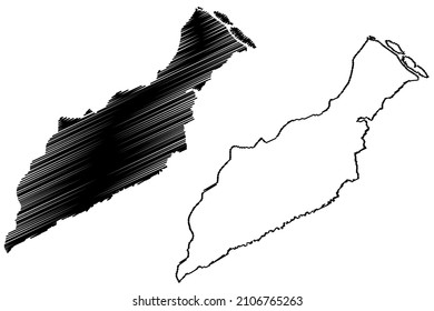 Alvaraes municipality (Amazonas state, Municipalities of Brazil, Federative Republic of Brazil) map vector illustration, scribble sketch Alvaraes map