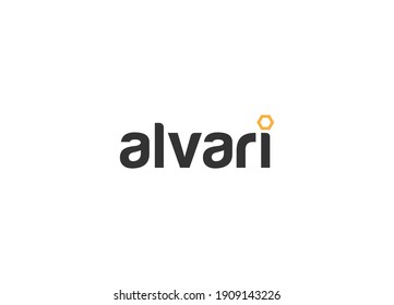 Alvari Abstract typography emblem logo design