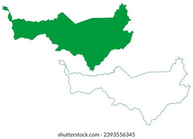 Alvorada dOeste municipality (State of Rondônia or Rondonia, RO, Municipalities of Brazil, Federative Republic of Brazil) map vector illustration, scribble sketch Alvorada d'Oeste map