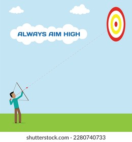 Always Aim for High vector illustration graphic