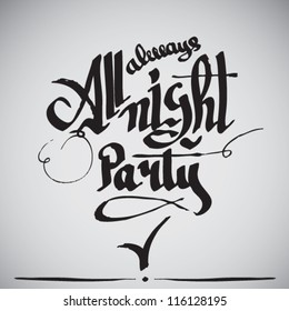 always all night party vector vintage poster