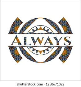 Always arabic emblem background. Arabesque decoration.