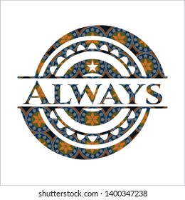 Always arabic emblem background. Arabesque decoration.