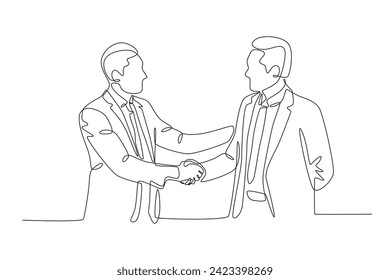 Always with business. Business deal one-line drawing