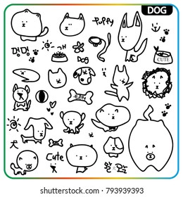 I always draw cute puppies using illustrations with hand paintings.