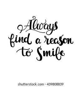 Always Find Reason Smile Card Hand Stock Vector (Royalty Free ...