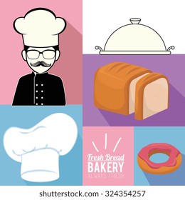 always fresh bakery products design, vector illustration eps10 graphic 