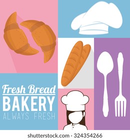 always fresh bakery products design, vector illustration eps10 graphic 