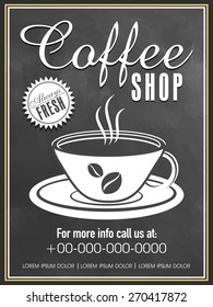 Always Fresh, Coffee Shop menu card design in chalkboard style.
