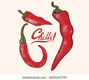 Always fresh spicy graphic print design. Red spicy chili artwork. Chili love club. Just chillin. Chili set design.