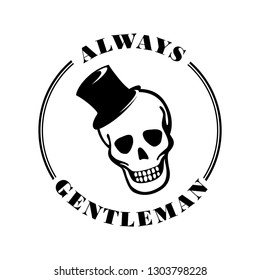 always gentleman, scull with hat, logo emblem template