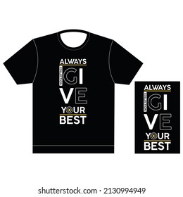 always give your best Typography graphic work for t-shirt print latest t-shirt chest printing design collection stock