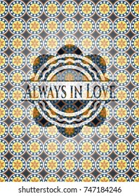 Always in Love arabesque emblem background. arabic decoration.