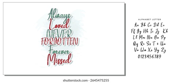 Always Loved Never Forgotten Forever Missed - Elegant Memorial Typography Design