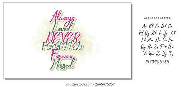 Always Loved Never Forgotten Forever Missed - Elegant Memorial Typography Design