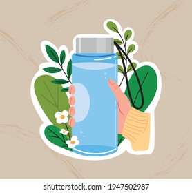 Always pack a tumbler for your zero waste. Eco friendly concept vector illustration.