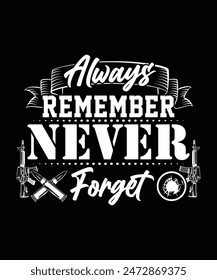 
ALWAYS REMEMBER NEVER FORGET TSHIRT DESIGN