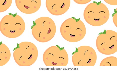 always smile with orange cartoon pattern background