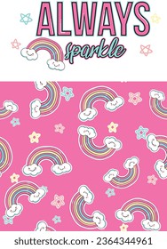 always sparkle unicorn star rainbow