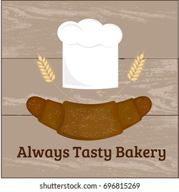 Always tasty bakery. Illustration for cafe or bakery