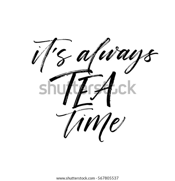 Always Tea Time Postcard Ink Illustration Stock Vector (Royalty Free ...