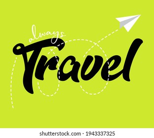 always travel postcard or emblem