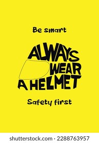 always wear helmet poster flyer social media post design