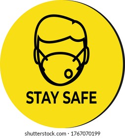 Always wear a mask Stay Safe, Let's Stop COVID-19, wear a mask in a COVID-19 coronavirus outbreak, wear a mask to prevent virus infection.