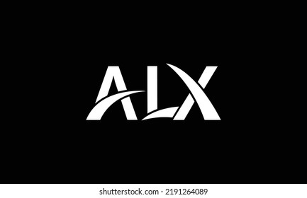 ALX letter book shape logo design on white background with black and blue colour. ALX creative initials letter logo concept. ALX letter design.