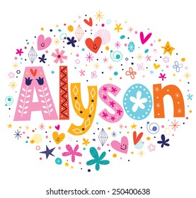 Alyson female name decorative lettering type design