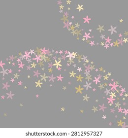 Alyssum primitive flowers vector illustration. Cute meadow bloom shapes scattered. Cinco De Mayo holiday backdrop. Childish flowers Alyssum simplistic bloom. Summer daisies.