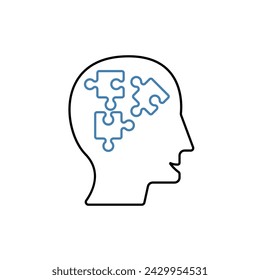 Alzheimer Concept Line-Symbol. Einfaches Element Illustration.Alzheimer Konzept Umriss Symbol Design.