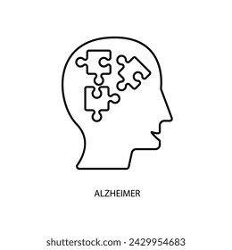 alzheimer concept line icon. Simple element illustration.alzheimer concept outline symbol design.