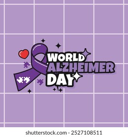 Alzheimer Day Groovy Vector Design