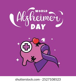 Alzheimer Day Groovy Vector Design