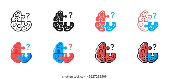Alzheimer disease icon depicting memory loss and brain disorder, perfect for medical, neurology, mental health, aging, dementia, and healthcare-related designs.
