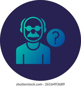 Alzheimer Glyph Circle Gradient Icon