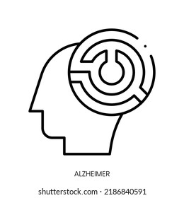 alzheimer icon. Linear style sign isolated on white background. Vector illustration