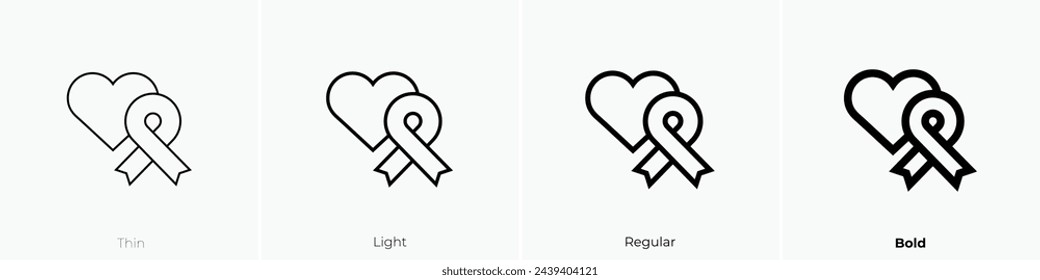 Alzheimer-Symbol. Dünnes, leichtes Regular- und Bold-Design isoliert auf weißem Hintergrund