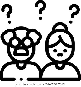 icono de alzheimer. Diseño De Estilo Lineal Delgado Aislado Sobre Fondo Blanco