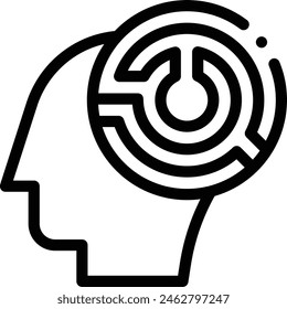 icono de alzheimer. Diseño De Estilo Lineal Delgado Aislado Sobre Fondo Blanco