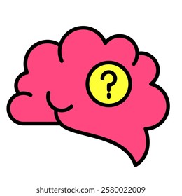 Alzheimer illness Icon, confusion, eldery