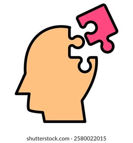 Alzheimer illness Icon, confusion, eldery